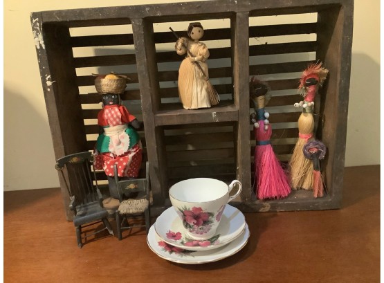 Handmade Vintage Broom Dolls Lot