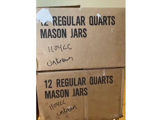 Boxes Labelled Mason Jars