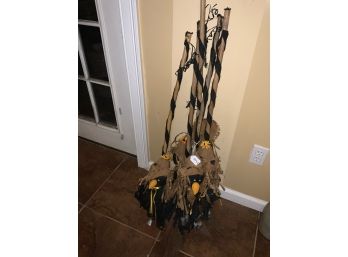 Decorative Brooms With Crow Decoration
