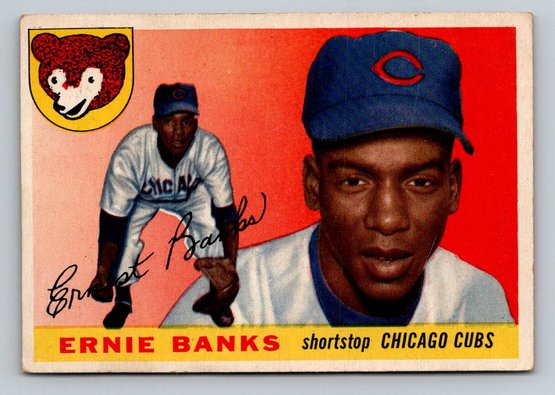 1955 Topps #28 Ernie Banks Baseball Card