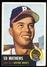1953 Topps #37 Ed Mathews Baseball Card