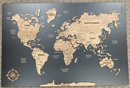 Large Framed 3-D Map Of The World