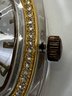 Joan Rivers Watch Gold Tone Square Dial Pave Leather Band New W/Box