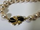 (2) Ivana Trump Pearl Necklace Black Cabachon And Toggle Bracelet