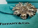 Tiffany & Co Sterling Silver .925 Marigold Flower Brooch W/Pouch Box