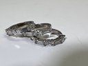 (3) Sterling Silver .925 Stacking CZ Rings Bands Sz.7