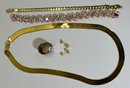 (5) Sterling Silver .925 Gold Wash Jewelry Lot 2.70 TOZ