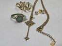 (4) Sterling Silver Gold Wash Jewelry Lot .29TOZ