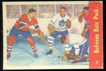 1955/56 Parkhurst #74 Jean Beliveau Hockey Card