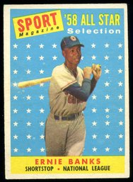 1958 #482 Topps Ernie Banks AS Baseball Card