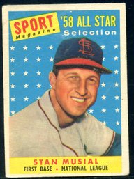 1958 #476 Topps Stan Musial AS Baseball Card