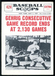 1961 Nu-Card Scoops #424 Lou Gehrig Baseball Card