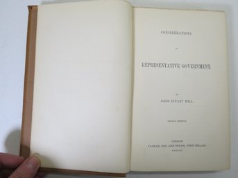 1861 John Stuart Mill Considerations On Representative Government