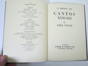 1935 A Draft Of Cantos Xxxi-xli Ezra Pound