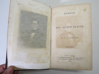 1854 Memoir Of Rev. Joseph Badger By E. G. Holland
