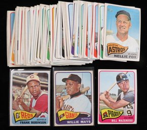 (62) 1965 Topps Baseball Cards With Willie Mays