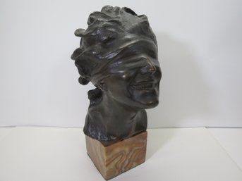 Vincenzo Aurisicchio (1855-1926) Bronze Sculpture On Marble Base