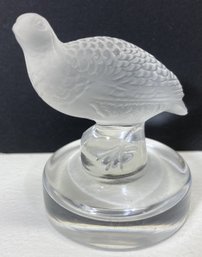 LALIQUE Crystal Quail Bird Figurine - SIGNED
