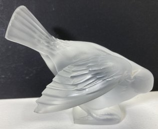 LALIQUE Frosted Glass BIRD Figurine