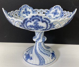 MEISSEN Compote With Blue Onion Pattern