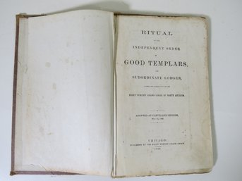 1864 Freemason Independent Order Of Good Templars Book