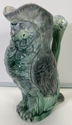Antique 1884-91 Morley Victorian Majolica Figural Owl Pitcher