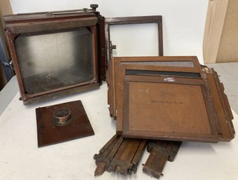 Antique Box Camera With Accessories
