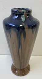 Antique Blue & Brown Pottery Vase - 8' Tall