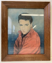 Framed 1950's ELVIS PRESLEY Lithograph By June Kelly