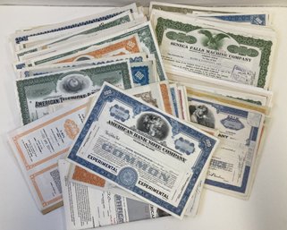 Collection Of Assorted STOCK CERTIFICATES **One Estate**