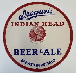 1950s Era IROQUOIS Indian Head Beer & Ale Advertising Sign
