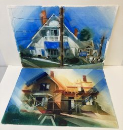 (2) DONALD STOLTENBERG Watercolor Paintings On Paper (Lot 2)