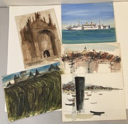 (5) DONALD STOLTENBERG Water Color Paintings On Paper (Lot 3)