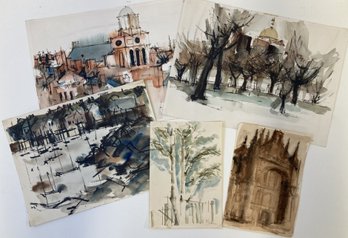 (5) DONALD STOLTENBERG Water Color Paintings On Paper (Lot 6)