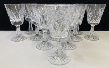 (12) 6.75 Tall WATERFORD Lismore Wine Goblets Glasses