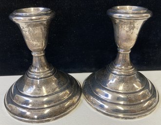 Pair Of Weighted HAMILTON Sterling Silver Candle Holders