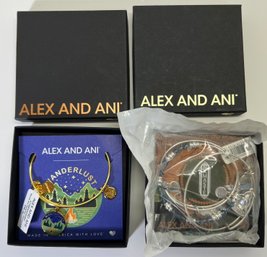(2) Alex And Ani Namaste Bangles Wanderlust Bracelet W/Boxes
