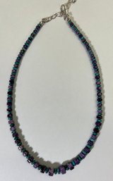 Sterling Silver .924 Jay King DTR Purple Turquoise Bead Necklace