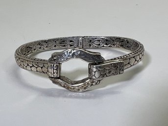 Sarda Sterling Silver .925 Buckle Hinged Bangle Bracelet