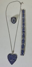 (3) Sterling Silver .925 Tanzanite Jewelry Lot