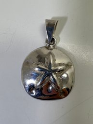 Vintage Taxco Mexico .925 Sterling Silver Sand Dollar Pendant TH-49