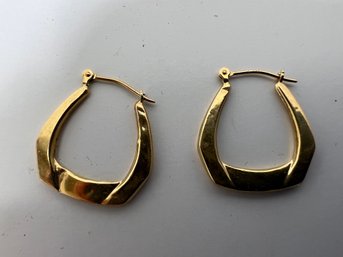 14K Yellow Gold JCM Pierced Earrings 1.1 Grams
