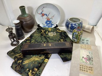 Estate Collection Of Antique Asian Themed Items