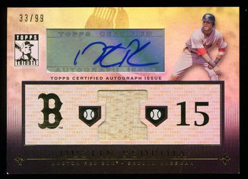 2010 Topps Dustin Pedroia Signed Relic Baseball Card #33/99