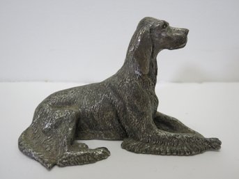 Solid Pewter Dog Figure Made In Italy For Towle - 4' Long