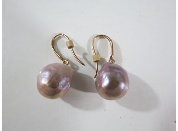 Sterling Silver .925 Honora Pink Pearl Earrings