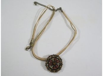 Lia Sophia Silk Cord Medallion Necklace