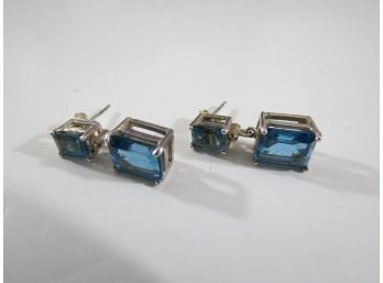 Sterling Silver CIO .925 Blue Topaz Earrings.