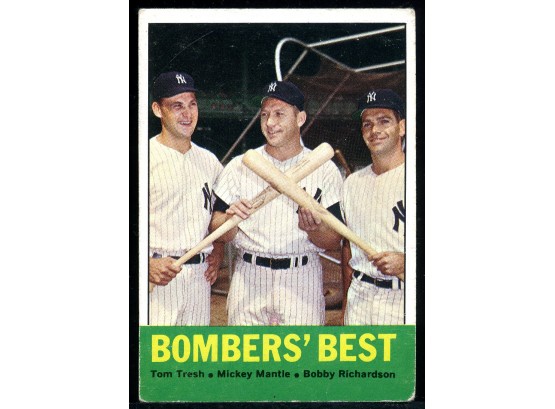1963 Topps #173 Bombers Best With Mickey Mantle Baseball Card