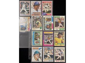 (13) 1972-1981 Reggie Jackson Baseball Cards
